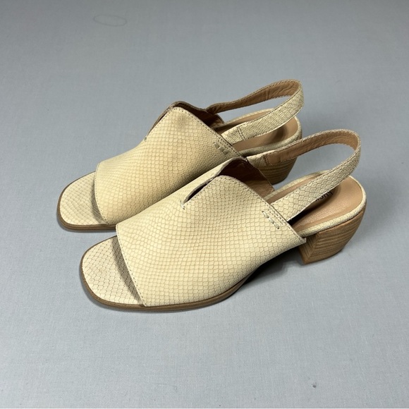 Lucky Brand Warm Sand Women's Jaila Block-Heel Slingback Shooties Size 10 - Picture 1 of 11